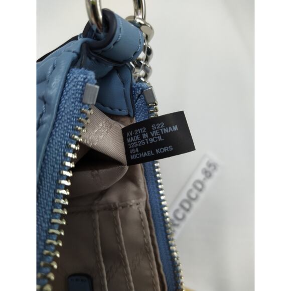 Michael Kors Jet Set Charm Blue Leather Zipper Closure Hobo Shoulder Bag - NWT - Picture 16 of 16